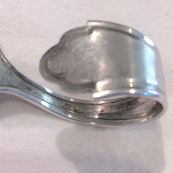 2 Sterling Silver Baby Spoons Curved Handle - Picture 4 of 5